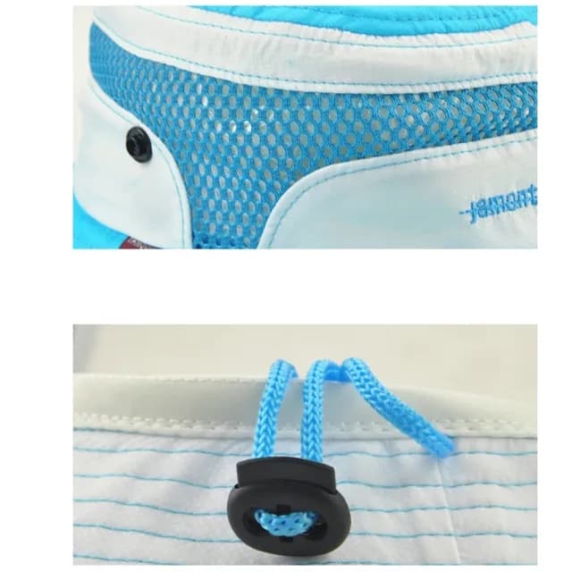 【橘魔法】飛機網眼透氣漁夫帽(防風繩 透氣網帽 帽子 遮陽帽 防曬帽 兒童 盆帽 童裝)