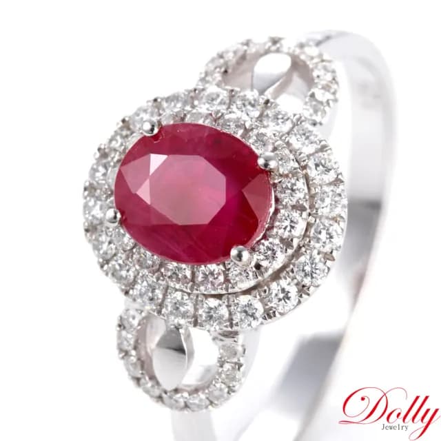 【DOLLY】1克拉 GRS無燒緬甸紅寶石18K金鑽石戒指-031(母親節 交換禮物 長輩送禮首選)