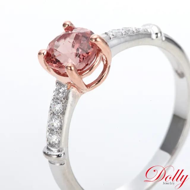 【DOLLY】1克拉 天然蓮花尖晶石鑽石戒指-020(母親節 交換禮物 長輩送禮首選)