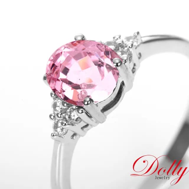 【DOLLY】1克拉 天然艷彩尖晶石鑽石戒指-019(母親節 交換禮物 長輩送禮首選)