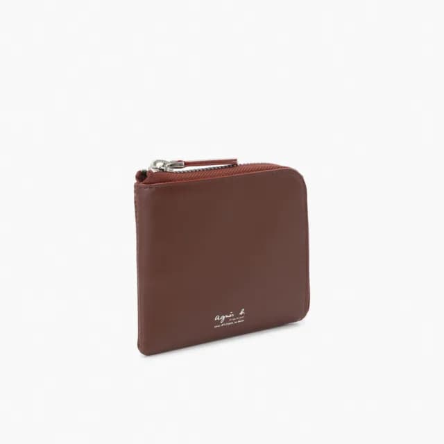 【agnes b.】皮革 L型 零錢包(棕色)