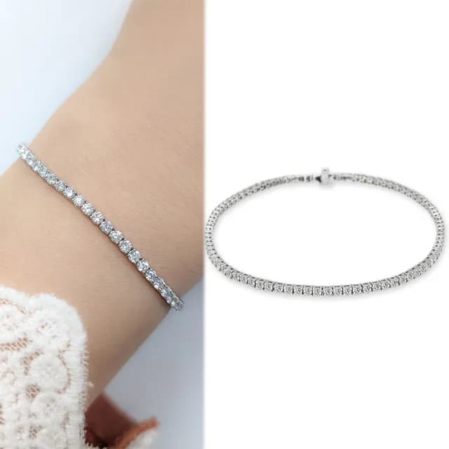 【JR.L金瑞利珠寶】週年慶 3克拉 戀曲鑽石手鍊(培育鑽石 9K)