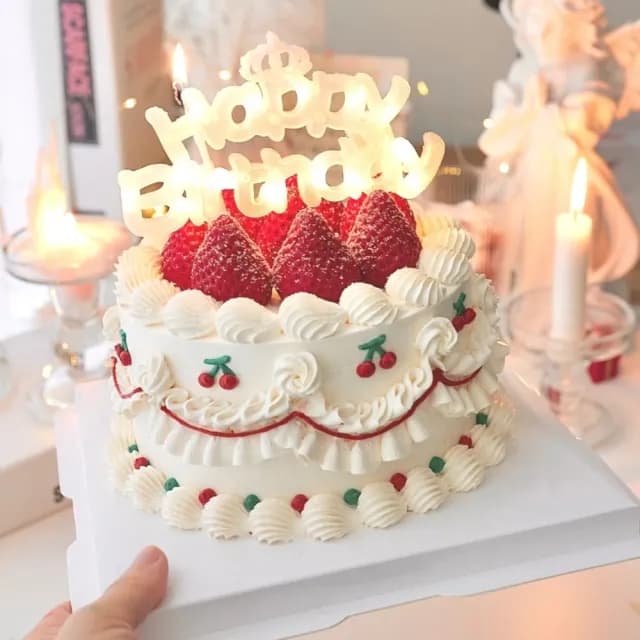 【happy birthday】生日快樂蛋糕裝飾燈(字母燈 led燈 發光 慶生 派對)