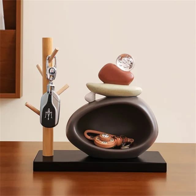 【新川】時來運轉鑰匙收納 玄關擺件裝飾品(客廳酒櫃電視櫃擺設 喬遷新居禮物)