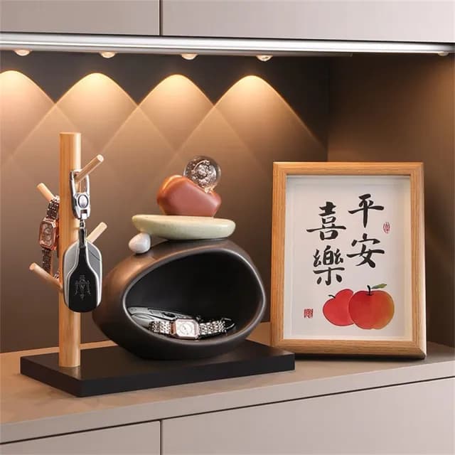 【新川】時來運轉鑰匙收納 玄關擺件裝飾品(客廳酒櫃電視櫃擺設 喬遷新居禮物)