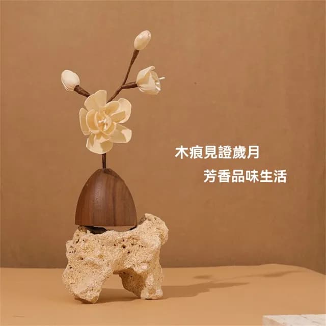 【新川】幹花瓶擴香器香薰 通草花精油擴香石(臥室車內家用擺件 桌面香氛裝飾)