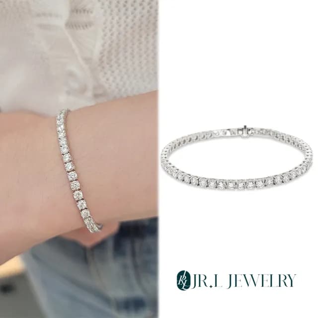 【JR.L金瑞利珠寶】雙11 5克拉 唯美 鑽石手鍊(未來鑽石 9K)