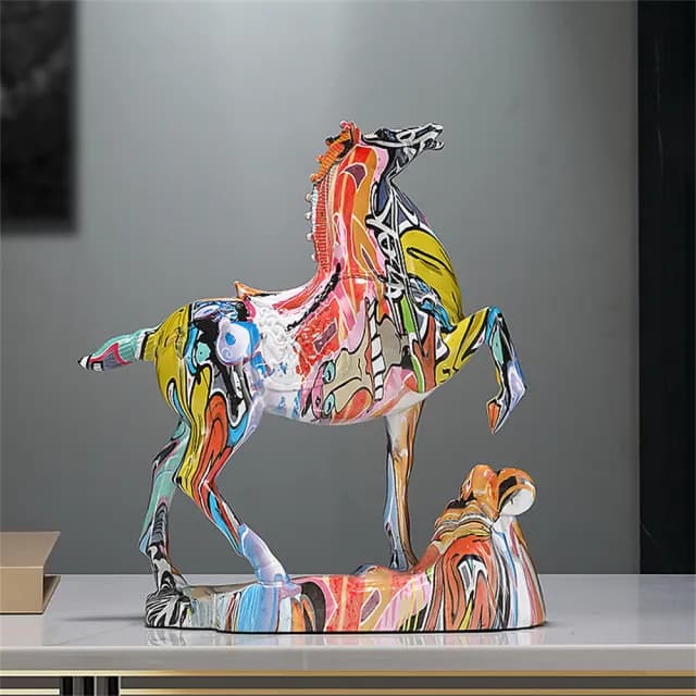 【超微米】馬到成功招財擺件 客廳玄關酒櫃裝飾品 喬遷開業禮物(高檔辦公室招財擺件)