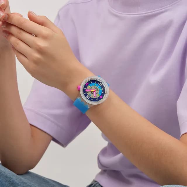 【SWATCH】NEON HIELO 大錶面手錶 男錶/女錶/瑞士製造 SB01K400(47mm)