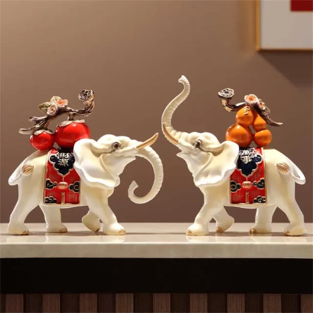 【超微米】大象擺飾 招財鎮宅擺件 玄關客廳擺飾 電視櫃輕奢高檔裝飾品 喬遷新居禮物(大象擺飾)