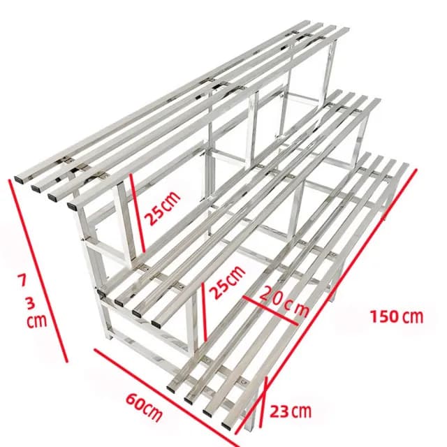 【poko】福利新品 150cm不鏽鋼三層花架(陽臺花架 花盆架 階梯式戶外盆栽架 防鏽防腐 多肉植物架)