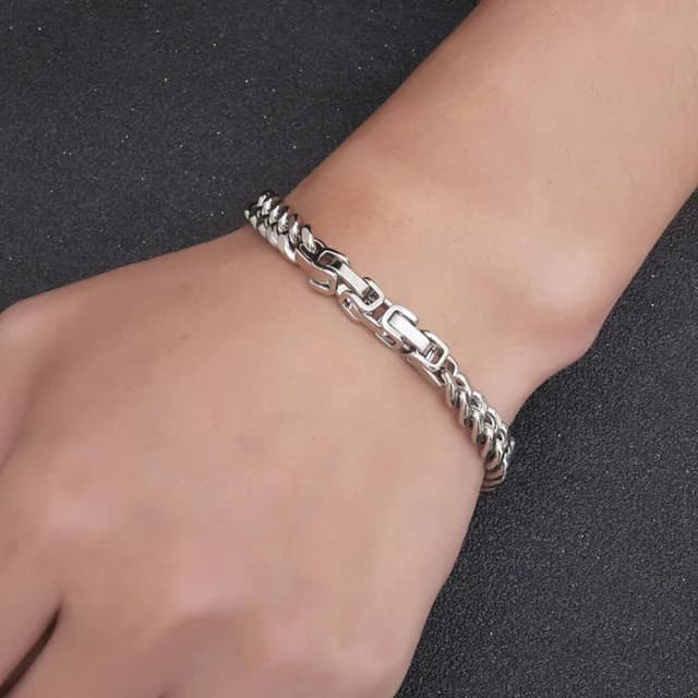 【A MARK】鈦鋼手鍊/個性龐克嘻哈拼接316L鈦鋼手鍊(B款 鍊長19CM)