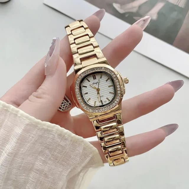 【KT DADA】雙11 方形手錶 鋼帶腕錶 女生錶款 考試專用 學生錶 穿搭配件 簡約百搭