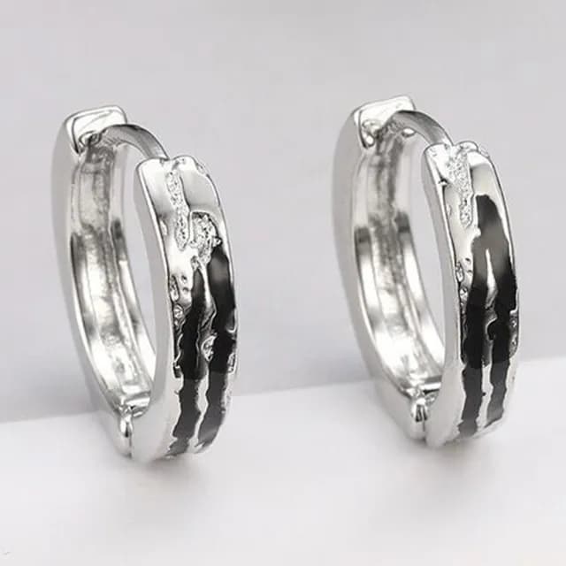 【KT DADA】雙11 男生耳環 純銀耳扣 時尚紋理 鎏金撞色 小圈耳飾 百搭單品 潮流配飾