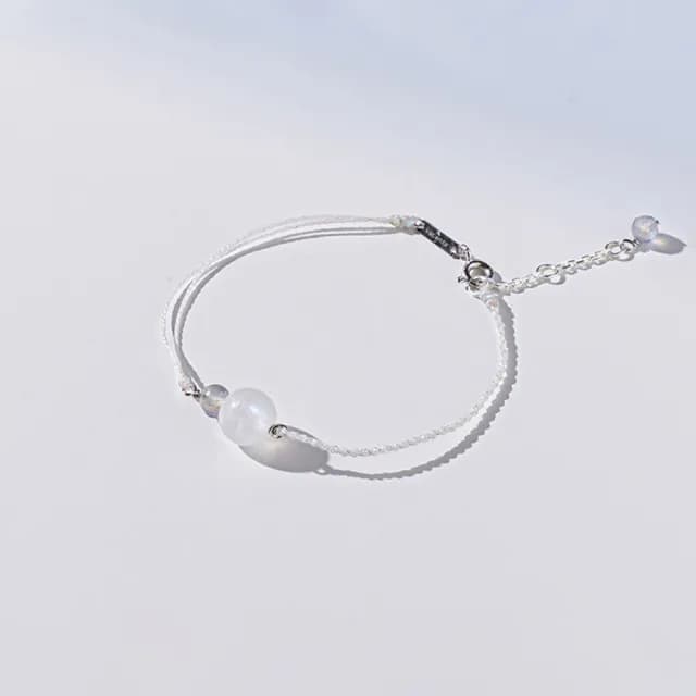 【vacanza】祈願｜月光石．水晶純銀手鍊｜助眠、療癒