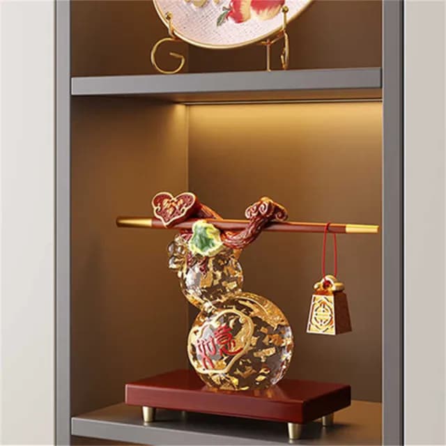 【超微米】葫蘆擺飾 稱心如意擺件 客廳擺設 家居裝飾品 開運輕奢禮物 喬遷新居禮品(稱心如意葫蘆擺飾)