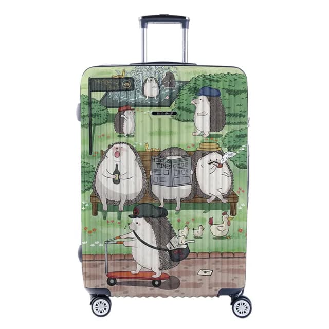【NaSaDen 納莎登】29吋 二代新無憂 Fujikao聯名款 對開式行李箱(刺蝟公園 獨特印花款 拉鍊行李箱)