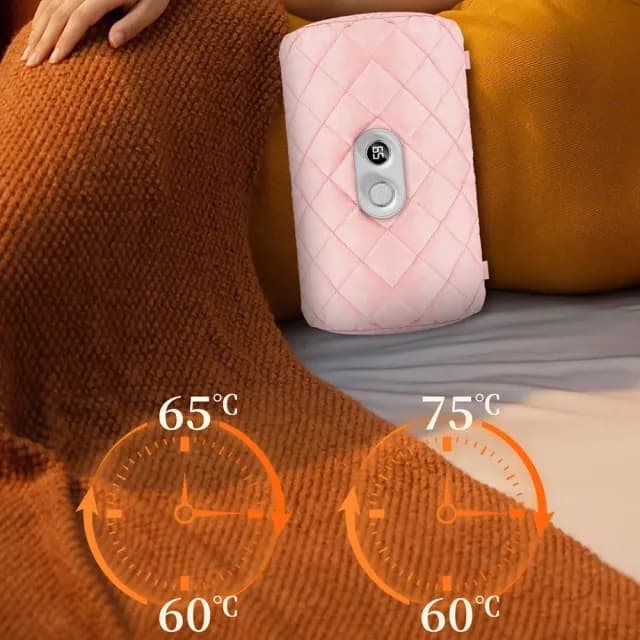 【MUAN】USB石墨烯羽絨暖手寶 四檔恆溫雙面發熱暖手袋 智能數顯電暖袋 暖暖寶(交換禮物)