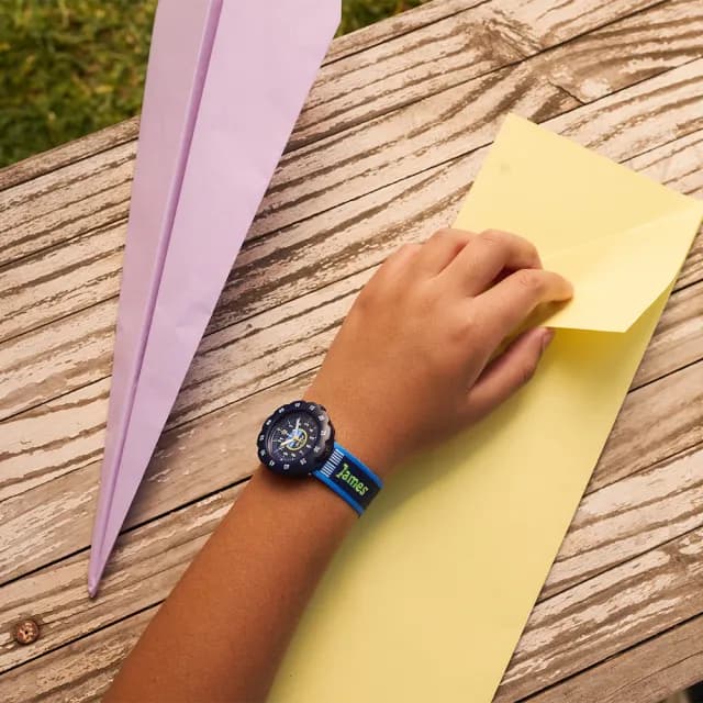 【Flik Flak】兒童手錶 TAKE OFF /兒童禮物/安全防水/瑞士製造 FPSP068(34.75mm)