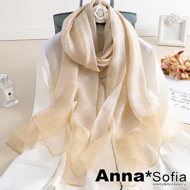 【AnnaSofia】蠶絲真絲羊毛混紡大尺寸披肩絲巾圍巾 現貨(多款任選)