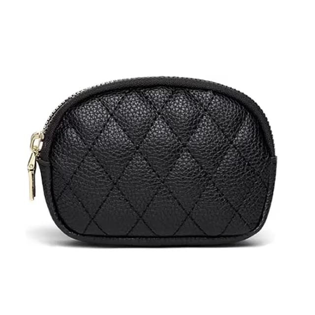 【樂適多】仿皮菱格雙層零錢包 MO8804(零錢包 隨手包 化妝包 拉鍊零錢包)