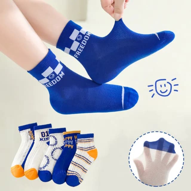 【橘魔法】（5雙一組）男孩女孩超薄涼夏洞洞短襪(襪子 兒童 童襪 中性款 男童 女童 童裝)