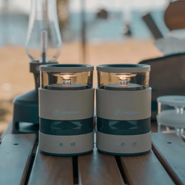 【日本MoriMori】LED W Speaker 戶外無線藍牙氛圍燈音響2入組(二色任選)