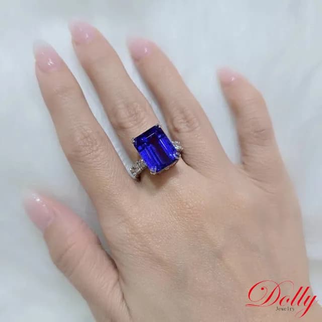 【DOLLY】13克拉 天然丹泉石18K金鑽石戒指(母親節 長輩送禮 交換禮物首選)