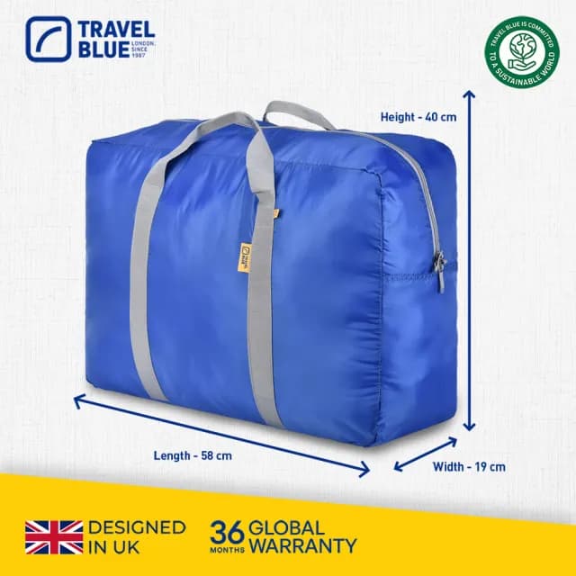 【Travel Blue 藍旅】旅行大容量摺疊手提袋 48L(行李袋)