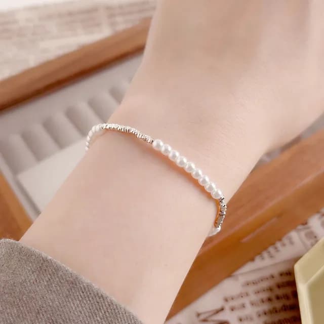 【UME.Acce】雙11 碎銀珍珠拼接手鍊(碎銀手鍊 珍珠手鍊 拼接手鍊)