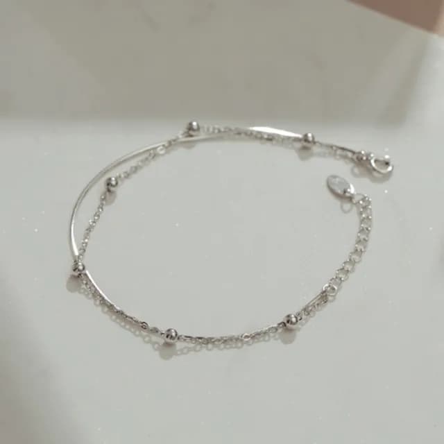 【vacanza】｜純銀｜泡泡糖．圓珠雙層手鍊