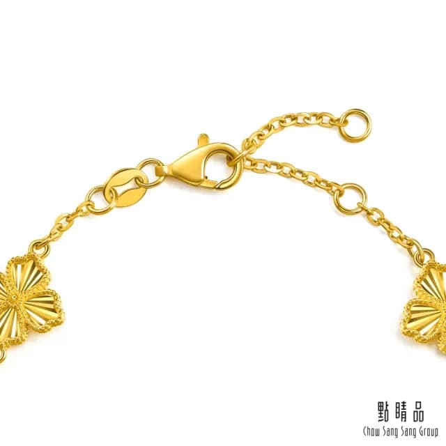 【點睛品】璀璨幸運草 黃金手鍊_計價黃金