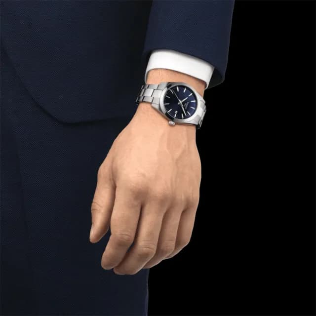 【TISSOT 天梭】Gentleman 紳士石英手錶-藍/40mm 禮物 送禮 推薦(T1274101104100)