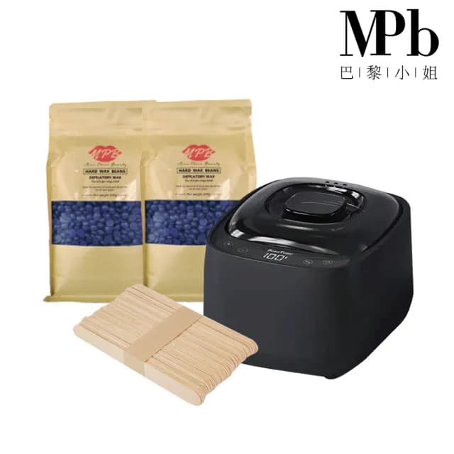 【MPB巴黎小姐】時尚熱蠟套組 消光黑+薰衣草(蜜蠟 鬍鬚 蠟豆 雷射 孕婦 脫毛膏 母親節禮物)