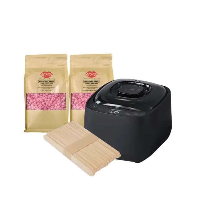 【MPB巴黎小姐】時尚熱蠟套組 消光黑+玫瑰(蜜蠟 鬍鬚 蠟豆 電動刀儀 脫毛膏 比基尼 母親節禮物)