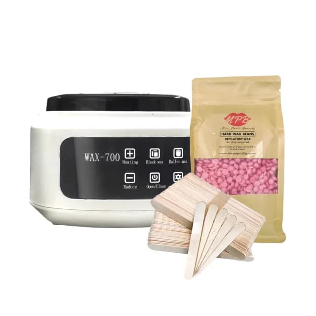 【MPB 巴黎小姐】時尚熱蠟套組 奶油白+玫瑰(蜜蠟 蠟豆 雷射 孕婦 電動刀儀 脫毛膏 私密處 母親節禮物)