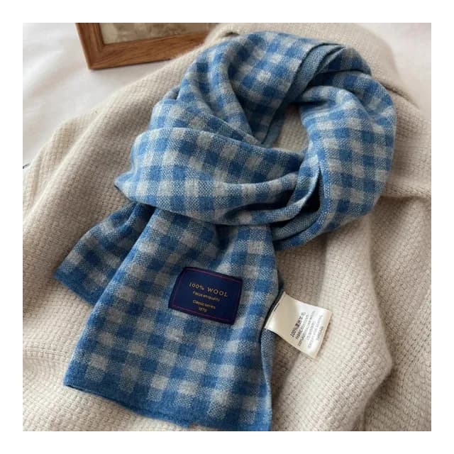 【Jun Jun】澳洲羊毛細格子針織圍巾(多色)