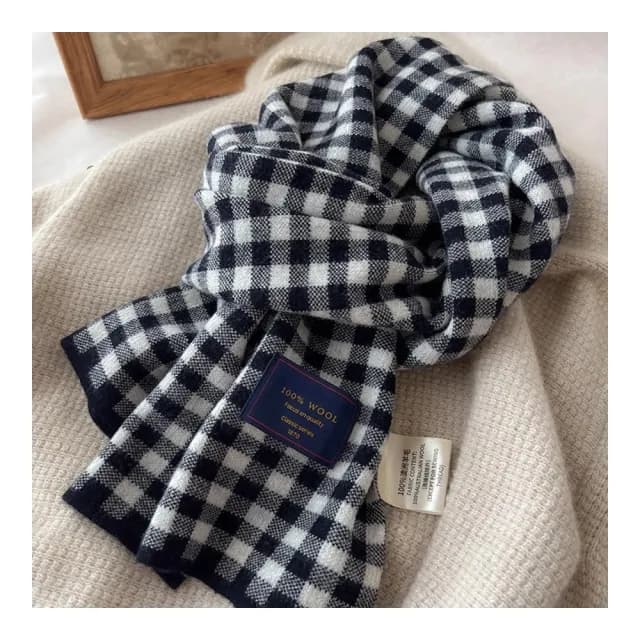 【Jun Jun】澳洲羊毛細格子針織圍巾(多色)