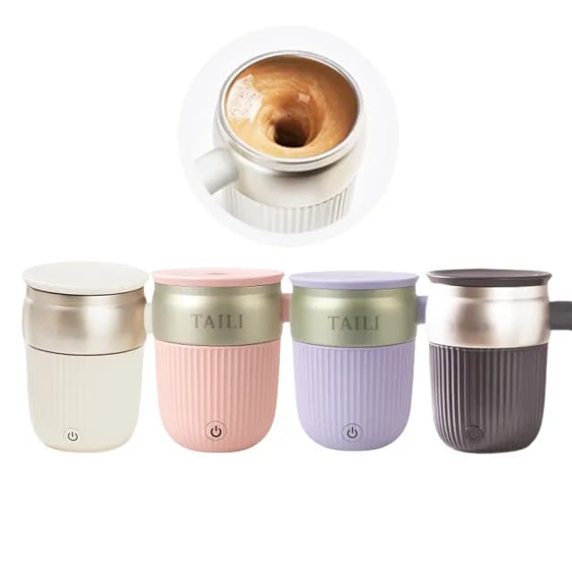 【太力】芯漾升級大容量磁力攪拌杯450ml(316不銹鋼 自動攪拌杯 電動攪拌杯 咖啡杯 蛋白粉 保溫杯 交換禮物)