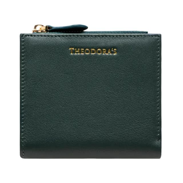 【THEODORA’S 希奧朵拉】品牌極薄RFID防盜對折拉鍊短皮夾(短夾 女夾 皮包 錢包)