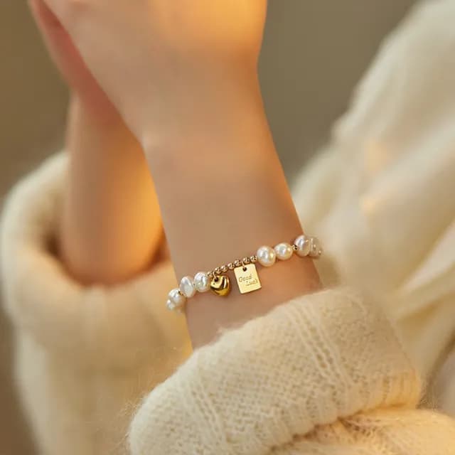 【Golicc】買一送二 氣質水晶珍珠手鍊 買手鍊送戒指(超值組 雙11 聖誕節 生日 首飾 飾品 禮物)