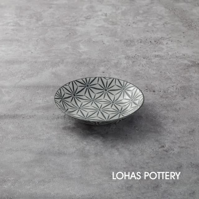 【LohasPottery 陸寶】日本製 美濃燒 Komon 經典和風立體浮雕餐具｜大小餐盤(五件組)