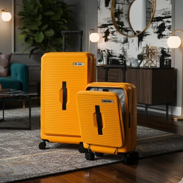 【Mr.Box】前開箱2件組★20+29吋行李箱 上掀式/多功能/可擴充/杯架/防爆拉鍊(4色可選)