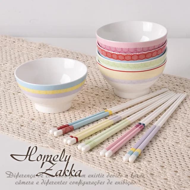 【Homely Zakka】法式馬卡龍雅奢禮藏系列陶瓷餐盤碗餐具筷匙禮盒_餐碗5個禮盒組(陶瓷禮盒 可微波 新婚禮)