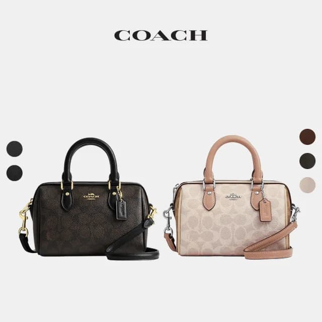 【COACH】蔻馳官方直營 ROWAN 經典Logo迷你斜背手袋 手提包 老花-多色可選(CW328/CW329/CW332/CW331/CW330)