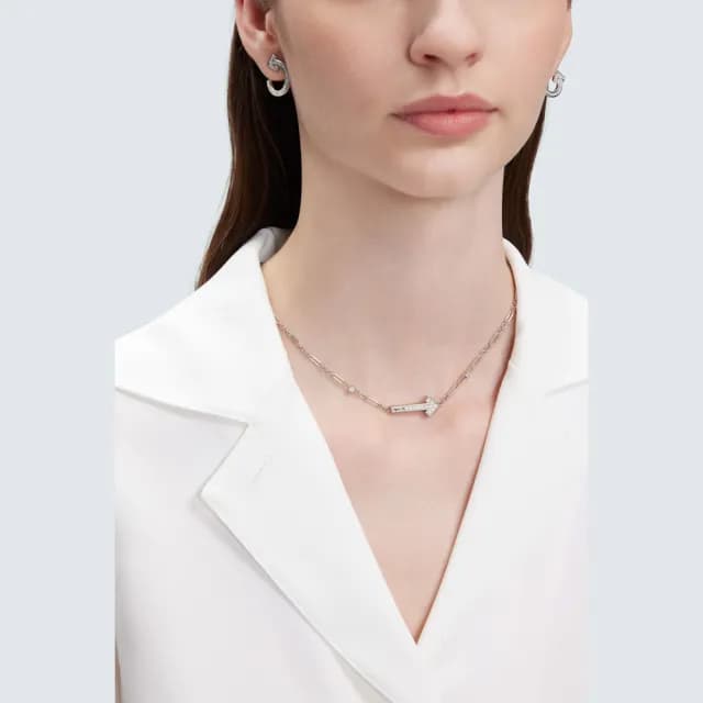 【agnes b.】bijoux Arrow 白鋼 項鍊(男女款)
