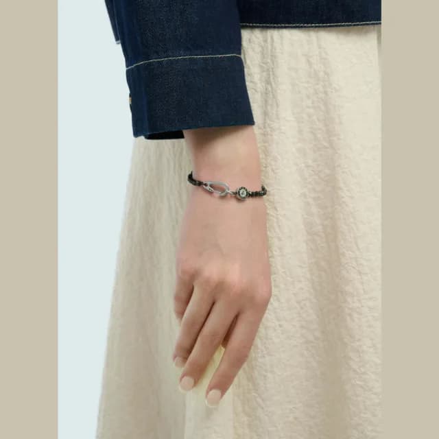 【agnes b.】Sport b. logo 手鍊(黑色)