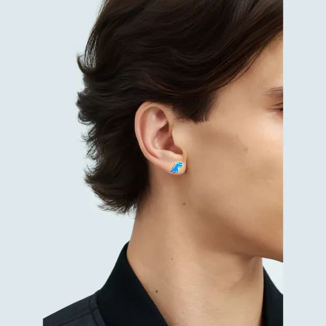 【agnes b.】Sport b. 恐龍 造型 耳環(藍色)