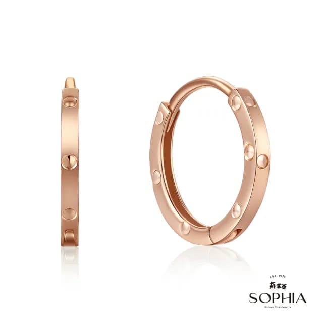 【蘇菲亞珠寶】18K玫瑰金 伊甸  K金耳環