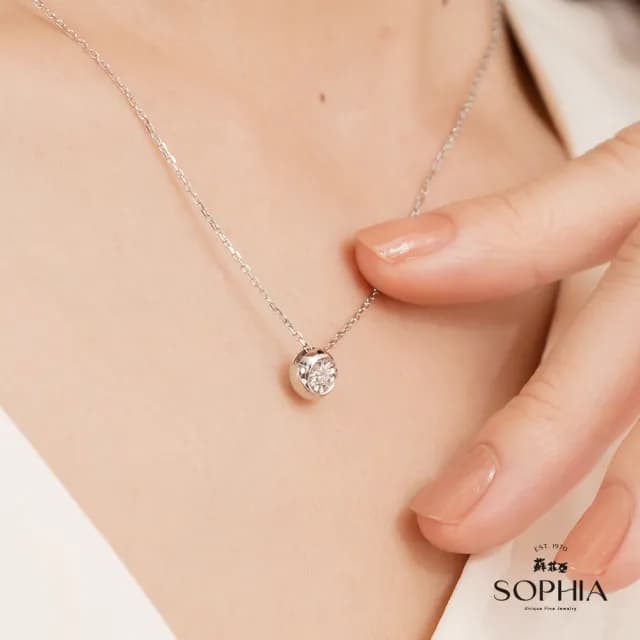 【蘇菲亞珠寶】18K金 永恆之戀 鑽石項墜